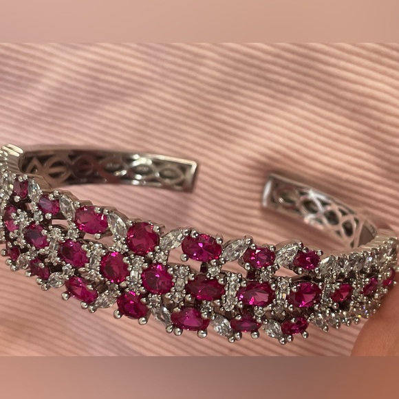 Silver Ruby Bangle - Picture 3 of 5